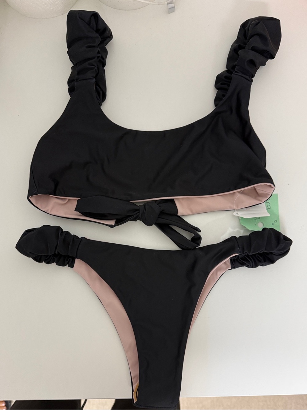 Women’s Black Bikini Set with Blush Lining